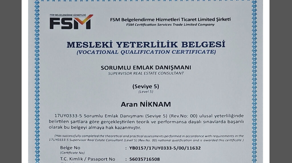 Aran Niknam's Professional Qualification Certificate
