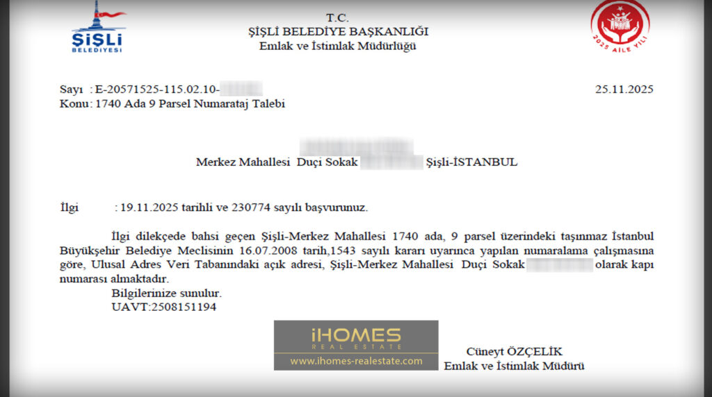 نمونه برگه نوماراتاژ در ترکیه