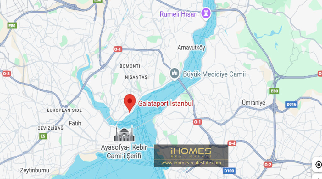 لوکیشن گالاتاپورت استانبول روی نقشه